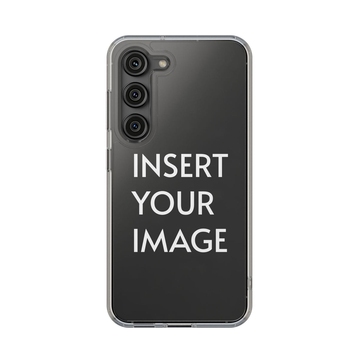 Custom Printed Clear Case for Samsung – Durable Polycarbonate & TPU Sides, Wireless Charging Compatible
