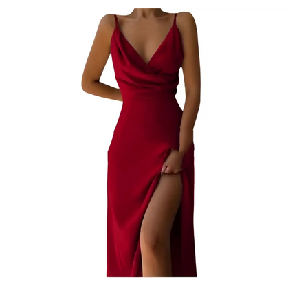 Satin Slit Sling Dress