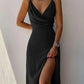 Satin Slit Sling Dress