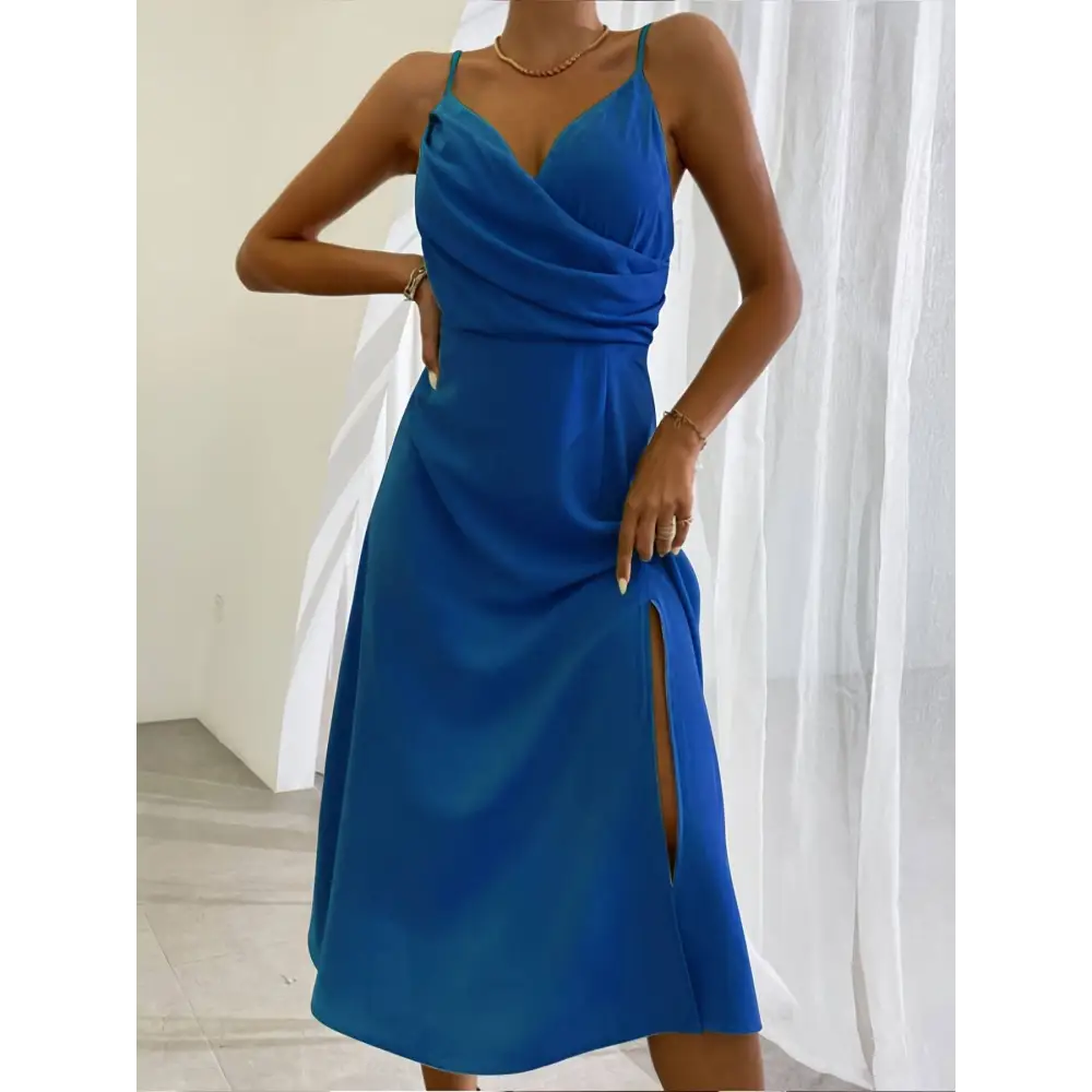 Satin Slit Sling Dress