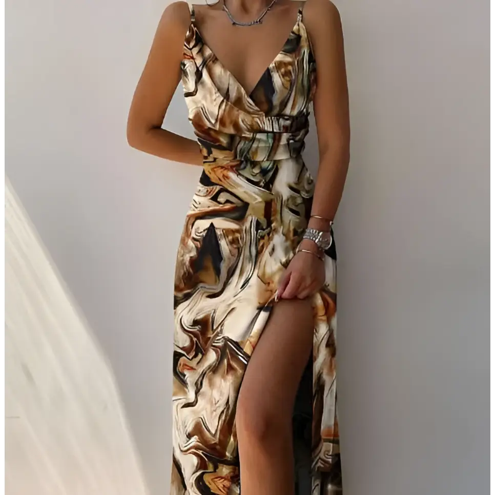 Satin Slit Sling Dress
