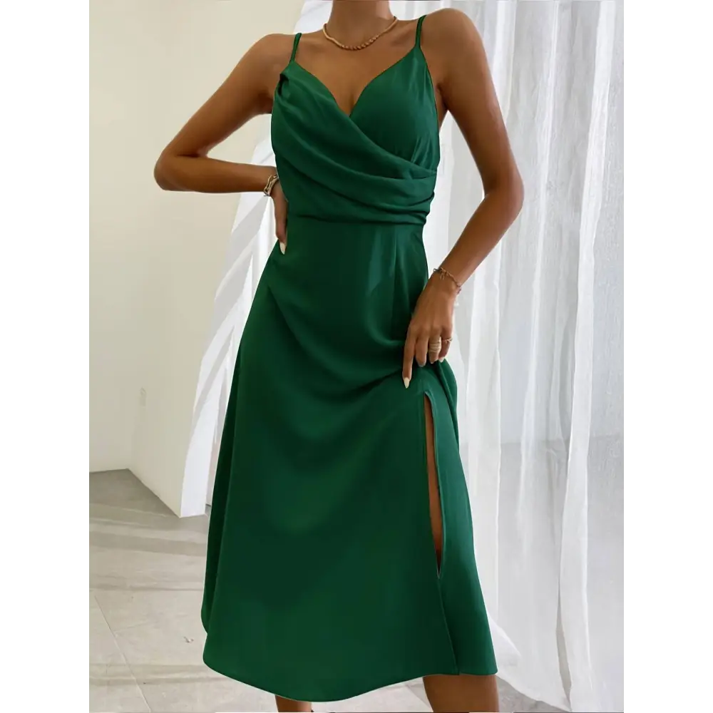 Satin Slit Sling Dress