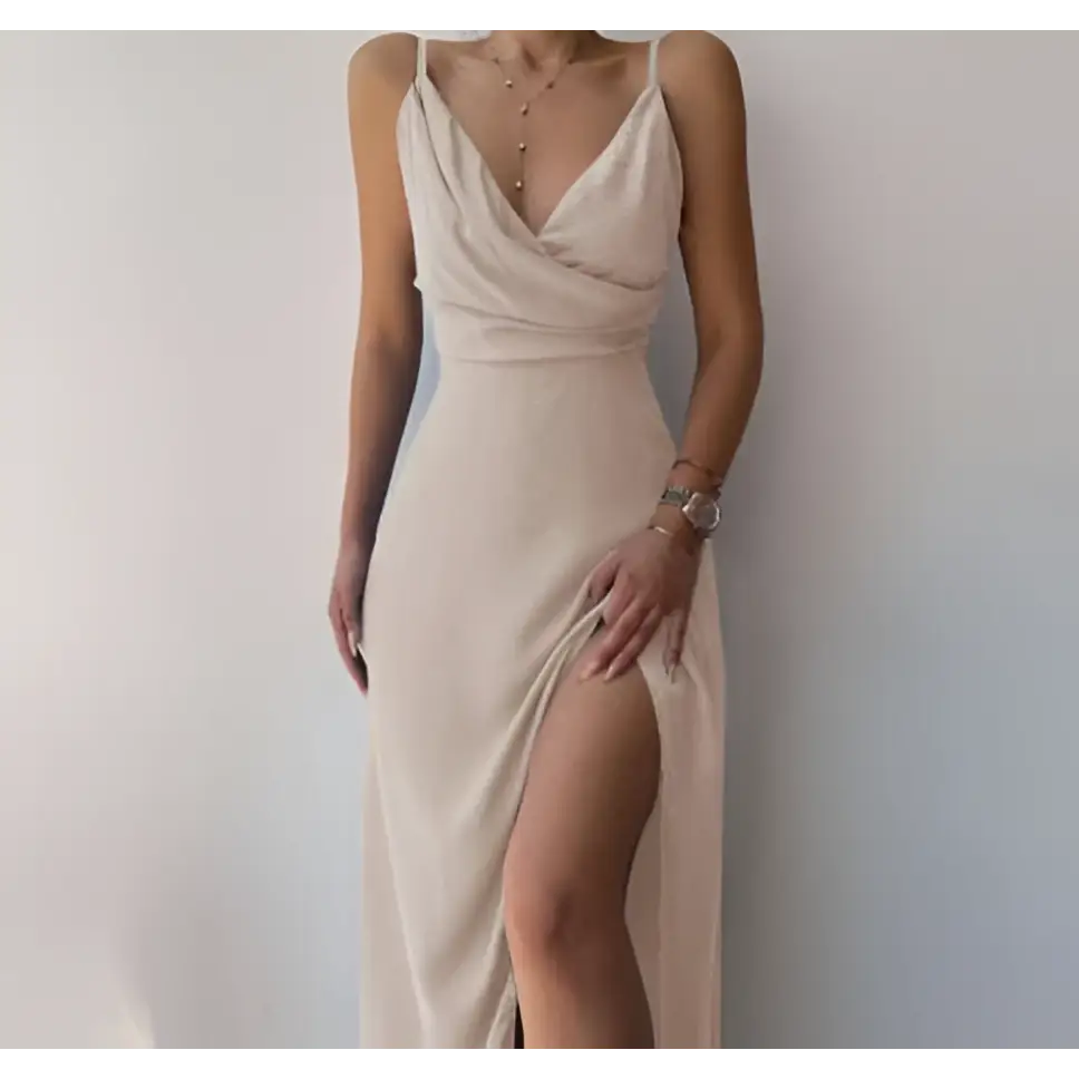 Satin Slit Sling Dress