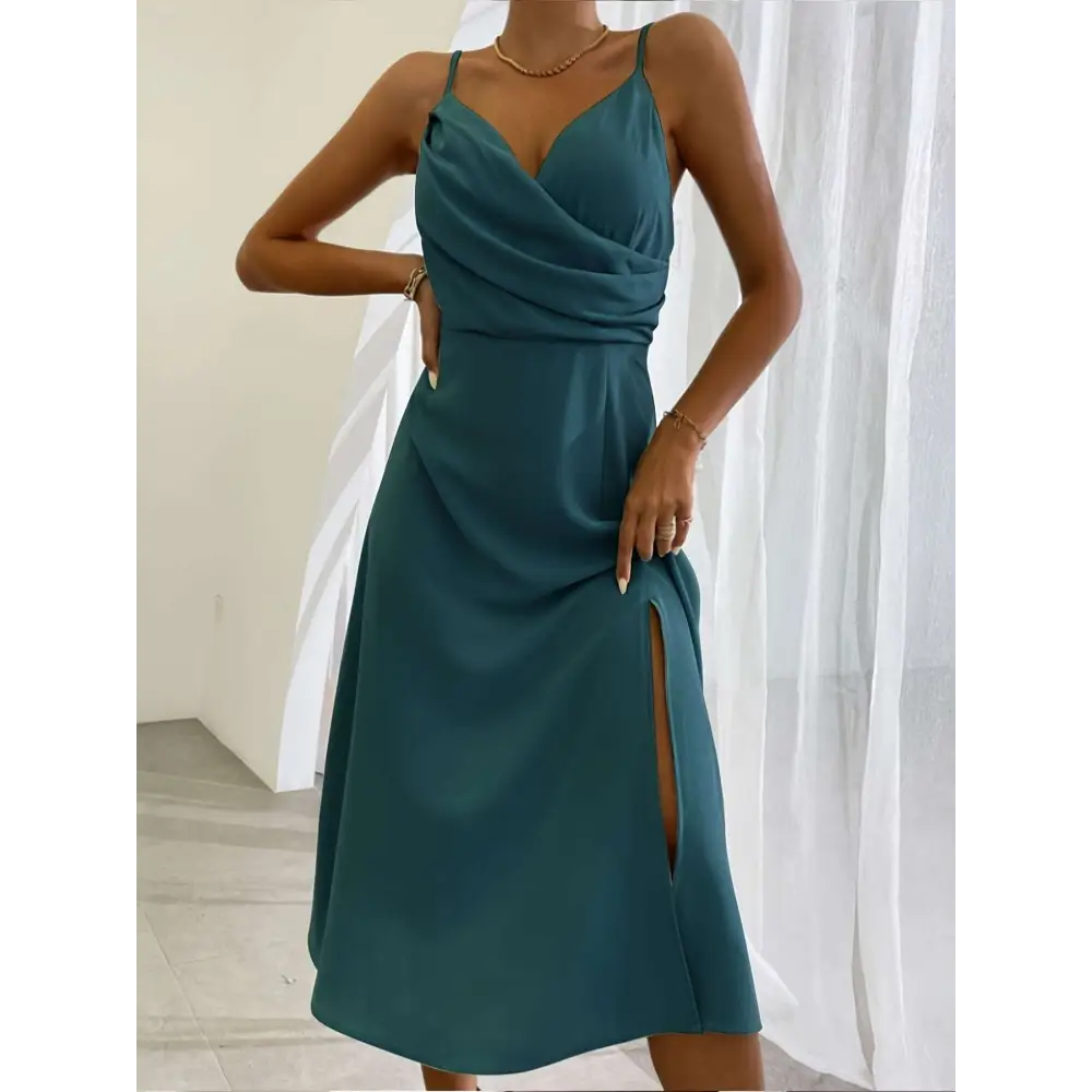 Satin Slit Sling Dress