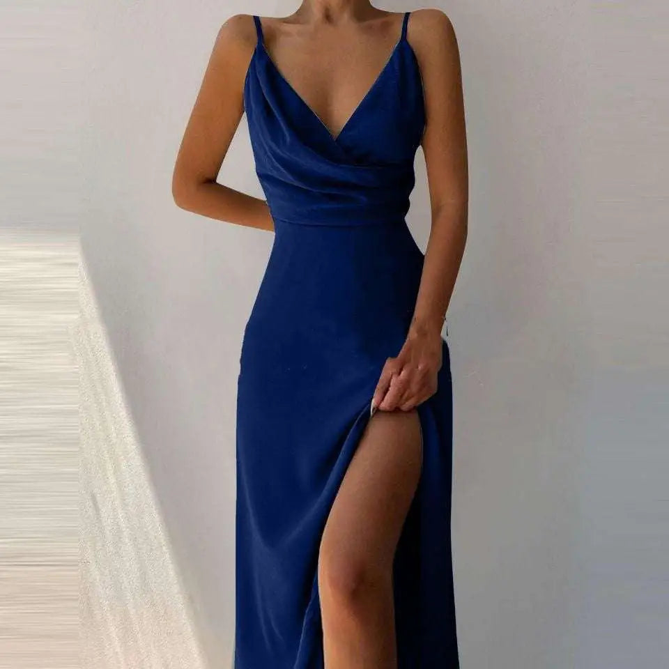 Satin Slit Sling Dress