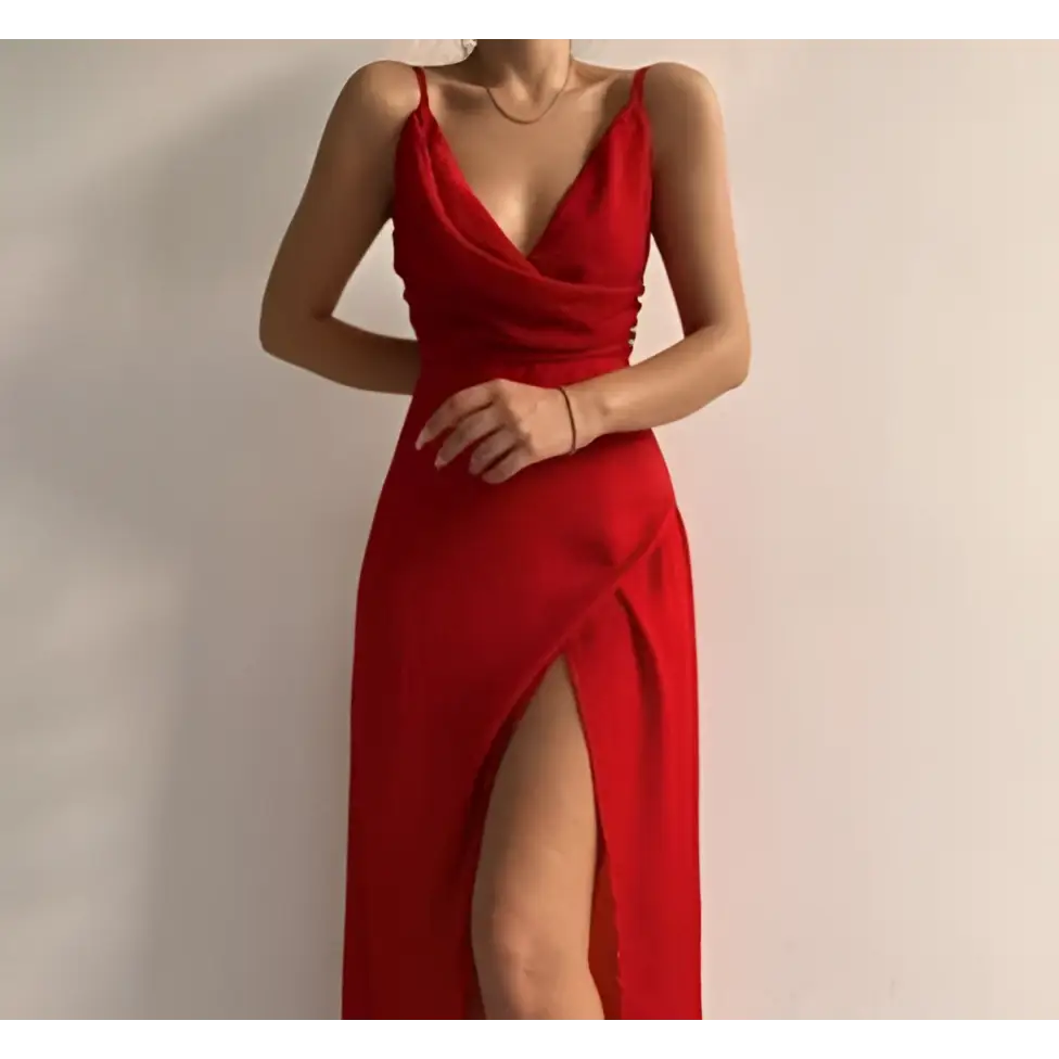 Satin Slit Sling Dress