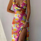 Satin Slit Sling Dress
