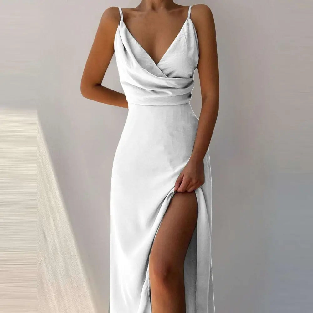 Satin Slit Sling Dress