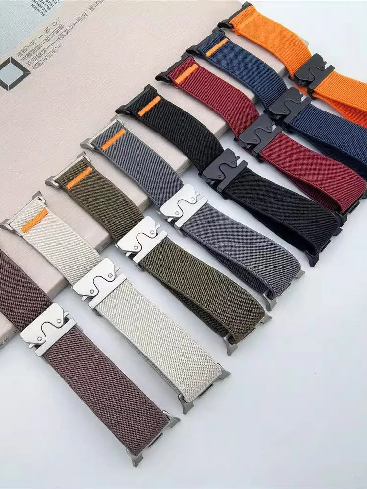 Samsung Galaxy Watch8, 8 Classic & 9 Elastic Nylon Band, Metal Buckle