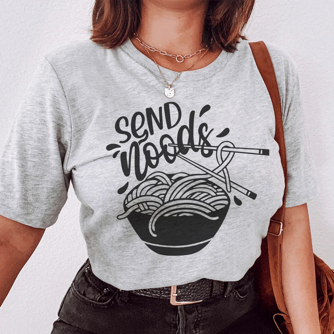 Ramen Foodie Humor Graphic Top – \"Send Noods\"