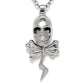 Skull And Bones Thunder Pendant Necklace Mens Steel