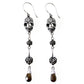 Skull And Rose Drop Earrings Gothic Silver Teardrop