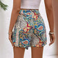 Slimming Lace Up Printed Irregular Skirt