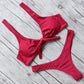Solid Bikini Set Swimsuit Women Bikini Swimwear Female Halter Top Bathing Suit Swimming Wear Bikini High Cut Swimsuit High Waist Plus Size Summer Swimwear