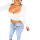 Square Neck Casual Crop