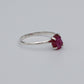Sterling Silver Ruby Ring Raw Stone Minimalist Band