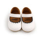 Tan Leather Baby Princess Shoes with Scalloped Trim