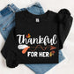 Thankful For Her/Him Valentines Couple Sweatshirt – Cute Matching Holiday Crew Neck