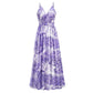 Tropical Leaf Long Dress Summer Swing