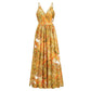 Tropical Leaf Long Dress Summer Swing