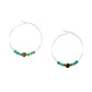 Turquoise Hematite Sterling Silver Boho Hoop Earrings