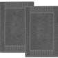 Luxury Bath Mat Floor Towel Set 22 x34 in 2 Pack Dark Gray Absorbent Cotton