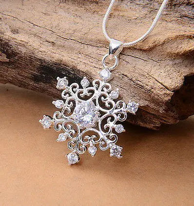 Silver Jewelry Accessories: Snowflake and Star Pendants