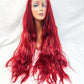 VIP Extensions Red Water Wave Synthetic Lace Front Wig, 24", Color 118 (37)