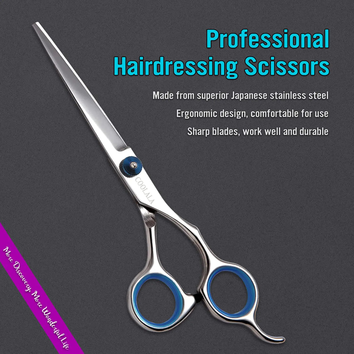 Stainless Steel Hair Cutting Scissors 6.5 Inch Hairdressing Razor Shears Professional Salon Barber Haircut Scissors, One Comb Included, Home Use for Man Woman Adults Kids Babies