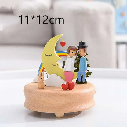 Wedding Rocking Horse Wooden Rotating Music Box