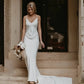 White Satin Evening Gown with Train