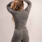 WOMEN'S | DEBUT CROP LONG SLEEVE : GRAY