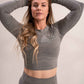 WOMEN'S | DEBUT CROP LONG SLEEVE : GRAY