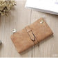 Women's Long Leather Wallet with Zipper Closure