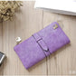 Women's Long Leather Wallet with Zipper Closure