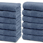 Resort Collection Soft Washcloth Face Body Towel Set 12 Pack Blue 12x12 Luxury