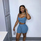 Sleeveless Crop Top & Short Set